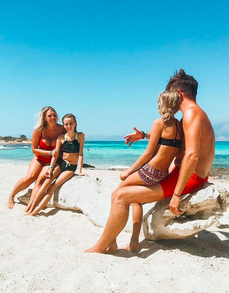 family on the beach