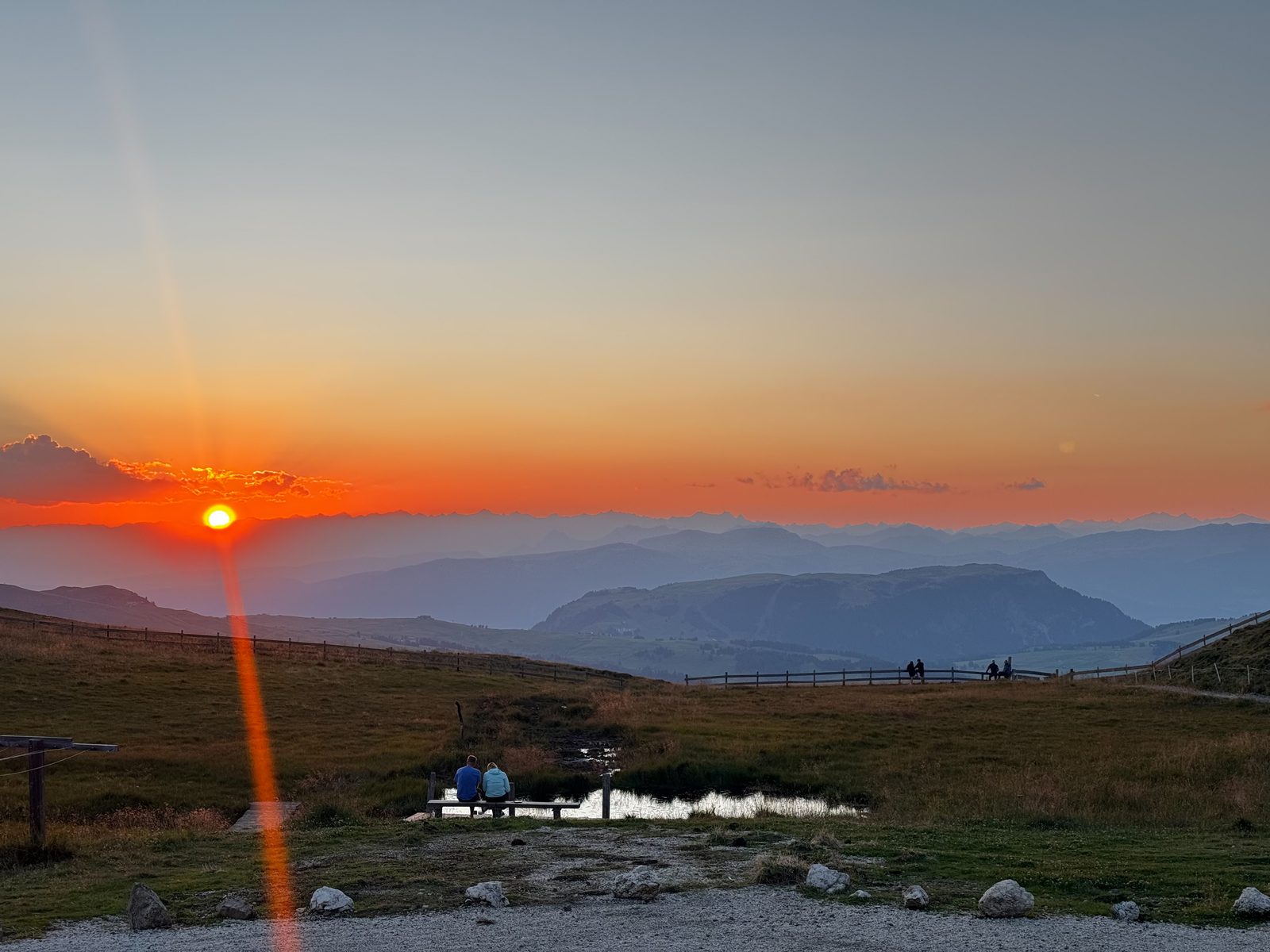 Zonsondergang vanaf het Schlernhaus.