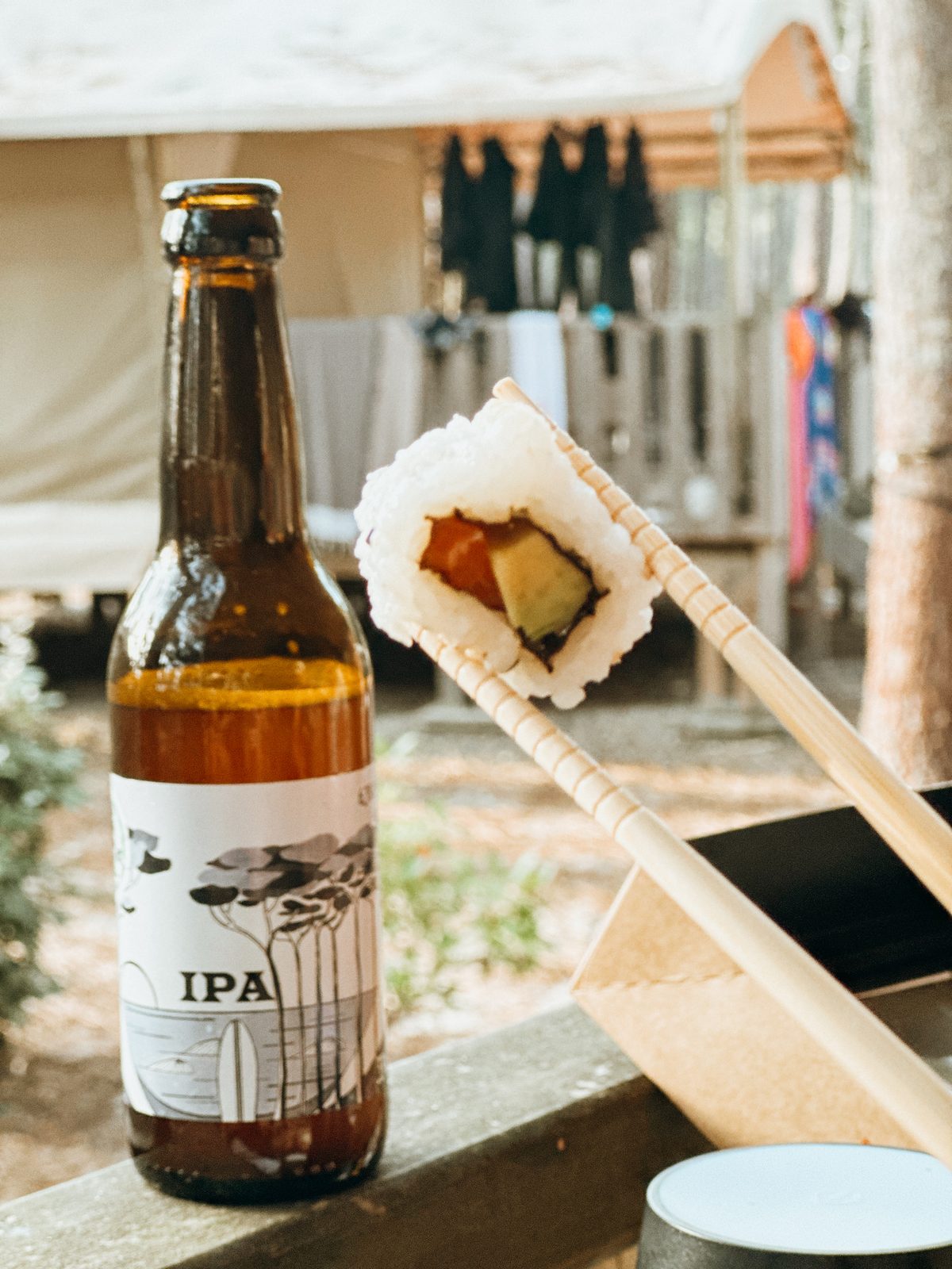 Sushi en een lokaal biertje