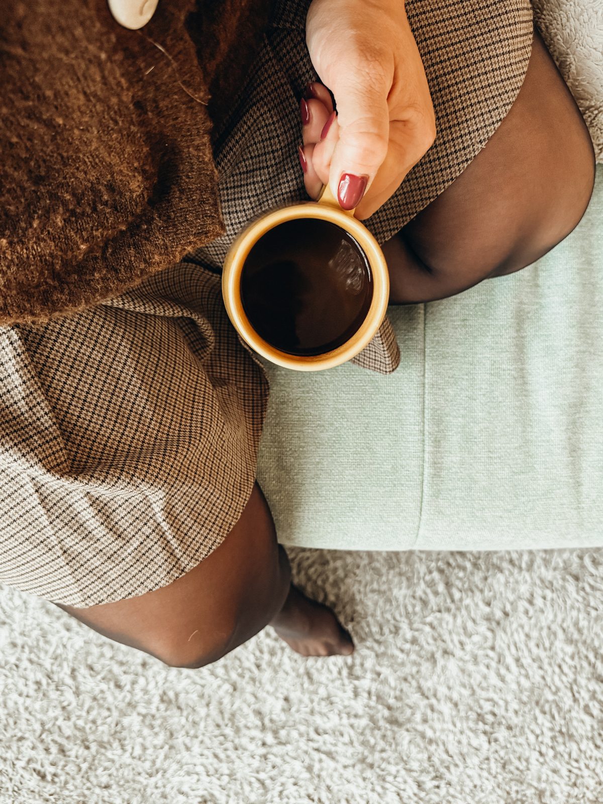 A warm coffee and nowhere to be.